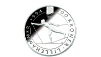 OL-Sølvmynt nr. 1 Langrennsløper revers side